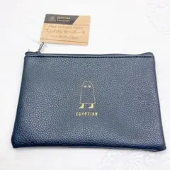 EGYPTIAN フェイクレザーポーチ 10x15cm ブラック　タグ付き