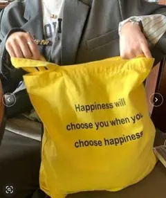 Vipoa Happoness メッセージロゴトートバッグ イエロー 未使用