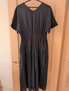 【JOURNAL STANDARD】ネイビー半袖 ロングワンピース ボタン付き