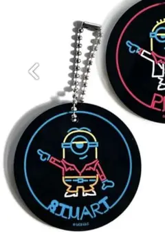 新品 ミニオンズ スチュアート アクリルキーホルダー ネオン レコード