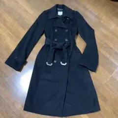 セリーヌ カシミヤ×ウールロングコート 黒 38