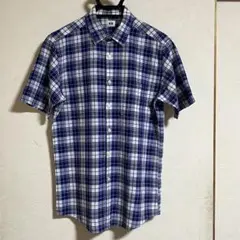 ユニクロ　チェック　半袖シャツ