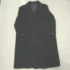 【美品】CROSS HAVEN アンゴラ 襟付き 比翼 ロングコート 黒 L