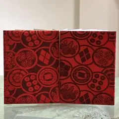 【再入荷残り2冊】ポケット付き御城印帳　家紋　サテンレッド