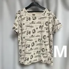 ディズニー　100周年　蒸気船ウィリー　半袖Tシャツ　ライトベージュ　Mサイズ