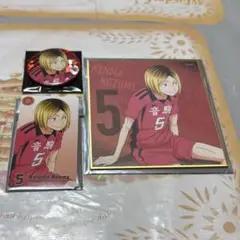 ハイキュー　ゴミ捨て場の決戦展　孤爪研磨　缶バッジ　ミニ色紙　チケット風カード