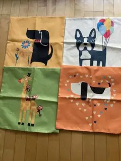 イラストクッションカバー4枚セット
