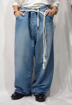 BACKLASHリネンデニムワイドパンツ/バックラッシュレザーサルエルパンツ