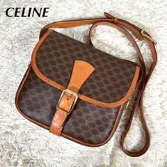 【極美品】セリーヌ ショルダーバッグ マカダム柄 PVC レザー 金具