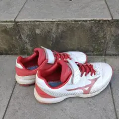 Mizuno トレーニングシューズ 22.0cm ホワイト/レッド