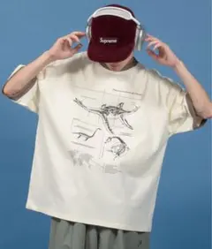 Perushu レトロアソートプリントリンガーTシャツ　短丈