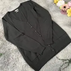 【KOE】ダークグレー カーディガン 長袖 Vネック M