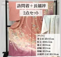 値下げ‼️ 送料無料 中古品 正絹 訪問着 長襦袢付 セット 友禅絞り加工暈し染