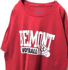 チャンピオン ベルモント大学バレーボール Tシャツ レッド 赤 L 古着