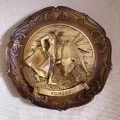 木製レリーフ TORERO 闘牛士と牛