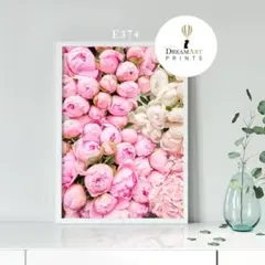 インテリアポスター 芍薬ピオニー 花束アップ 淡桃色 清楚 上品 映え 優美