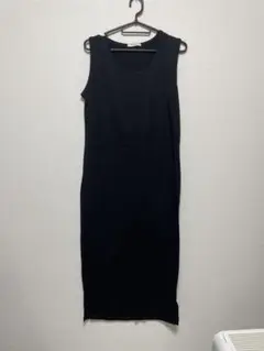 黒 ノースリーブ ロングワンピース　授乳服