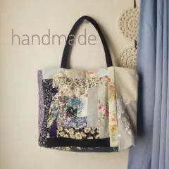 ハンドメイド✳✳パッチワーク　トートバッグ　グラデーション　花柄