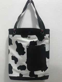 GlyPhS オリジナル blk×アニマル パネルu0026スマホポケット トートバッグ