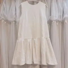 新品ホワイト ノースリーブ ワンピース