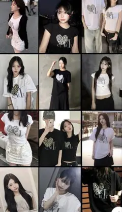 MUCENT ハートモチーフプリントTシャツ