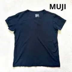 【ムジルシリュウヒン】XL レディース半袖Tシャツ 無地　ブラック　シンプル