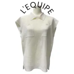 L'EQUIPE レキップ トップス メッシュ ニット ノースリーブ 38