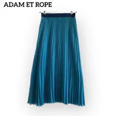 美品◆ADAM ET ROPE シアーロングプリーツスカート【F】ウエストゴム