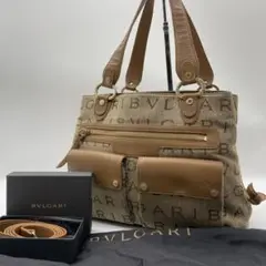 【美品】BVLGARI ブルガリ ロゴマニア マキシレッタレ 2WAY ブラウン