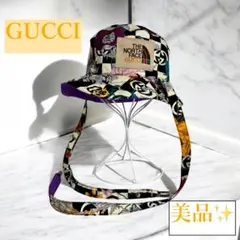 ❤️美品❤️ グッチ　ノースフェイス　コラボ　リバーシブル　バケットハット　帽子 GUCCI - 未使用 グッチ ノースフェイス コラボ リバーシブル