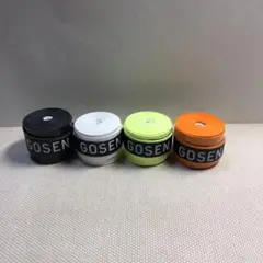 GOSENグリップテープ4個黒白フラッシュイエロー オレンジ