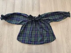 green label relaxing タータンチェックブラウス135㎝