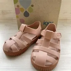 【箱付き•美品】イゴール♡igor 20ニコキャラメル　ベビーサンダル　12㎝