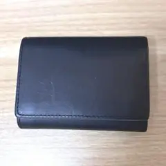 無印良品 イタリア製 ヌメ革 三つ折り財布 黒 レザー