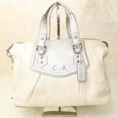 COACH コーチ 本革 レザー 2Way 肩掛け ショルダー ハンド バッグ
