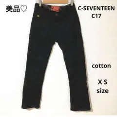 美品♡C-SEVENTEEN美脚ストレッチ　ブラックデニム　ストレートX S