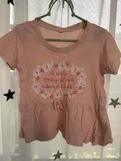 ピンク 花柄 Tシャツ サイズ110