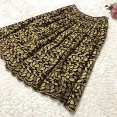 【希少】サリースコット スカート 総柄 刺繍 コットン100% 9号