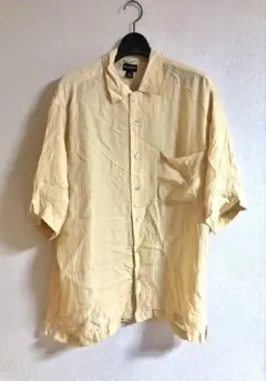 薄め 古着 REUNION 半袖 シルクシャツ L ヴィンテージ
