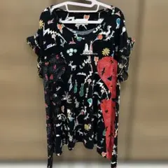 ★美品★ツモリチサト　トップス　変形T シャツ　フリル　レーヨン　絹