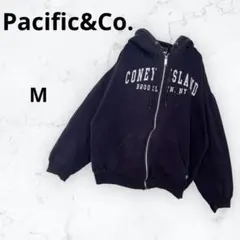 ＊パシフィックアンドコー＊パーカー フルジップ オーバーサイズ ゆるだぼ M 紺