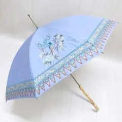 ケイタマルヤマ 晴雨兼用 長傘 日傘 バカンスの思い出 ブルー ケイタマルヤマ 晴雨兼用 長傘 日傘 バカンスの思い出 ブルー