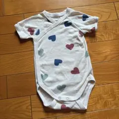 プチバトー 【6m/67cm】ハートプリント半袖あわせボディ