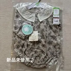 新品未使用　長袖ロンパース　花柄　年中素材60 70