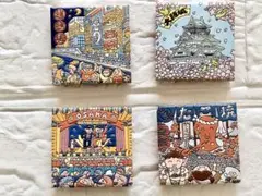 【新品】旅するマグネット 大阪4種セット☆ご当地☆大阪城 道頓堀 タイル