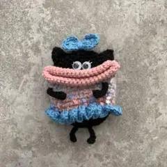 パクパクモンスター*キーケース*ねこ*ブラック*リボン