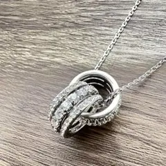Swarovski 2連リングデザイン ネックレス