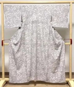 B 夏物 風景模様 薄桃色 正絹 薄物 絽 紗 小紋 着物