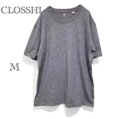 グロッシー クルーネックTシャツ 【M】半袖 シンプル 綿混 春夏 定番