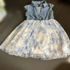 コストコ　デニム花柄ワンピース サイズ8